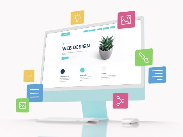 Modern,Computer,Display,With,A,Web,Design,Page,On,The